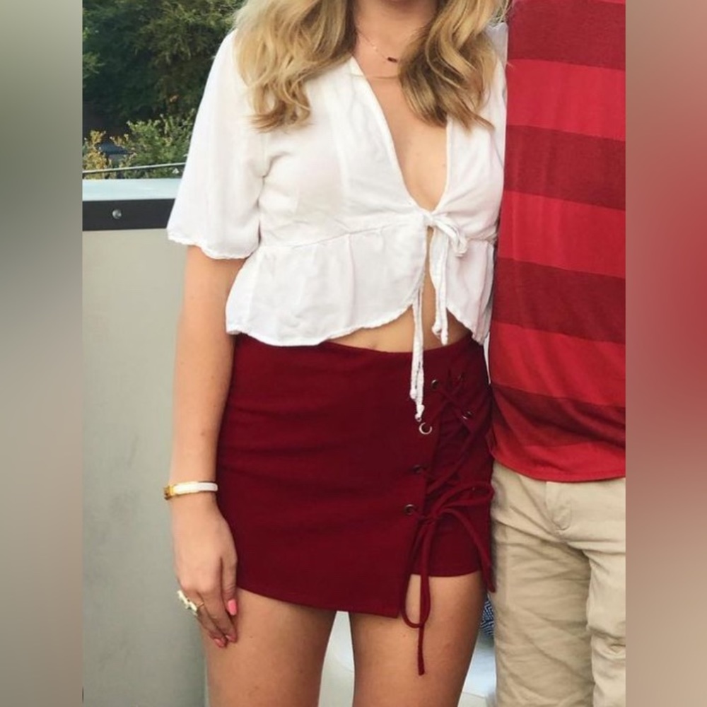 Blue blush stretchy crimson mini skirt size XS